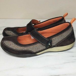 Lands' End Sz 8B Brown Mary Janes Walking Shoes